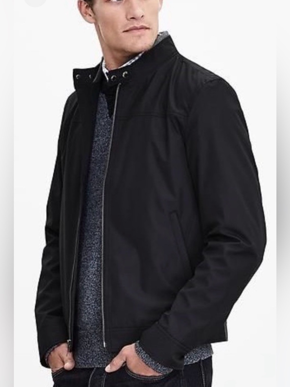 Banana Republic Men's Black Lightweight Nylon Jacket